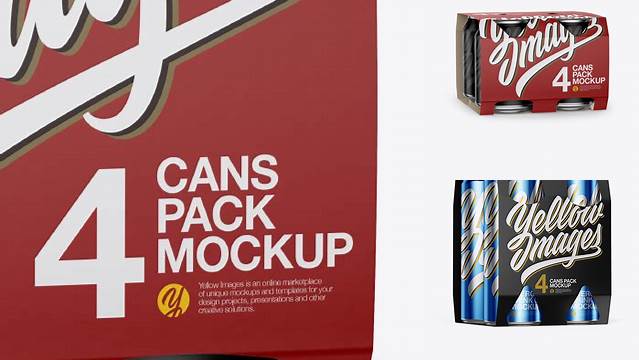 2414+ 4 Pack Can Mockup Customizable Design Files