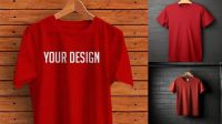 242+ Mock Up Kaos Merah Download Premium PSD Resource