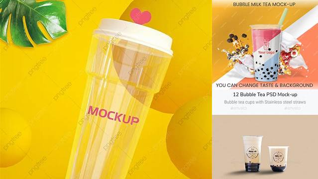 2442+ Milk Tea Cup Mockup Advanced Photoshop Template