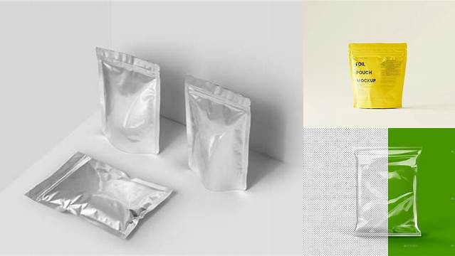 2445+ Transparent Foil Pouch Packaging Mockup Free Download Best for Showcase