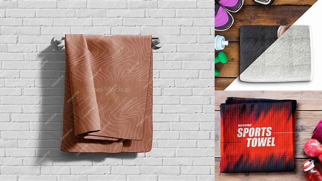 2491+ Gym Towel Mockup Free Editable Mockup PSD