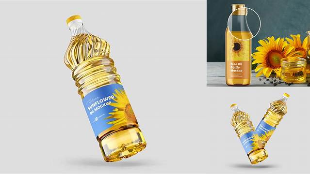 2502+ Sunflower Oil Bottle Mockup Free Download Free PSD