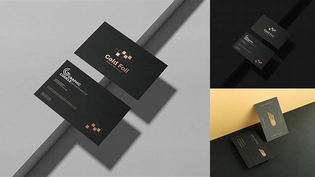 2517+ Gold Foil Business Card Mockup For Free Download