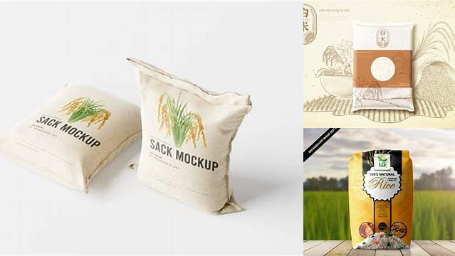 2518+ Rice Bag Mock Up Smart PNG Image