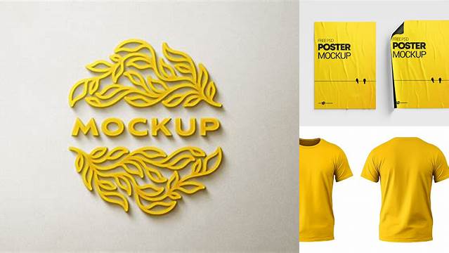 2519+ Yellow Images Mockups Free Free PSD