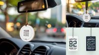 2522+ Car Air Freshener Mockup Free Editable and Customizable PSD