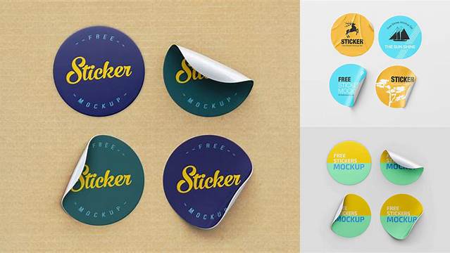 2524+ Round Sticker Mockup Psd Free Download Layered PSD File Free Download