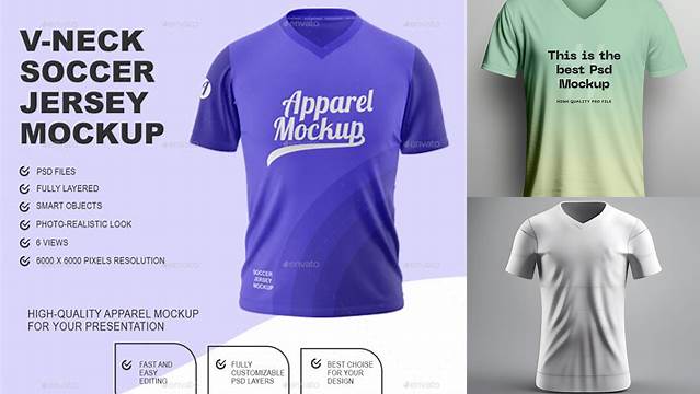 2537+ V Neck Jersey Mockup Fully Layered PSD Freebie