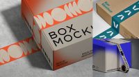 2545+ Tape Box Mockup Exclusive Free PSD