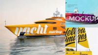 2546+ Yacht Mockup Advanced Editable PSD