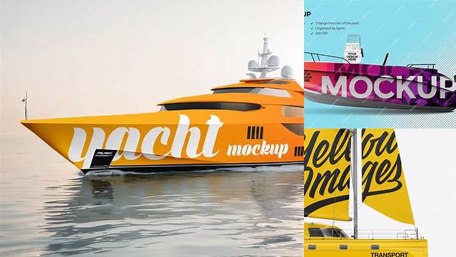 2546+ Yacht Mockup Advanced Editable PSD