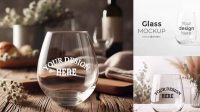 2575+ Stemless Wine Glass Mockup Creative PSD Templates