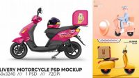 2577+ Delivery Motorcycle Mockup Psd Include TIFF