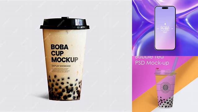 2577+ Mockup Boba Professional Quality PSD Freebie