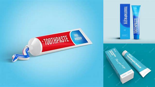 2589+ Toothpaste Box Mockup Creative Design File