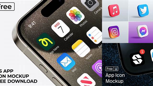 2590+ Mobile App Icon Mockup Free Download Modern Free PSD Template