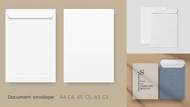 2594+ Envelope A4 Mockup Free Smart PNG Image