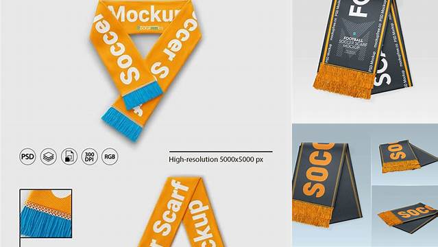 2605+ Football Scarf Mockup Free Graphic Resource