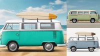 2608+ Microbus Mockup Creative Digital PSD Download