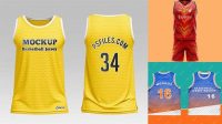 2618+ Free Mockup Basketball Jersey PSD Download