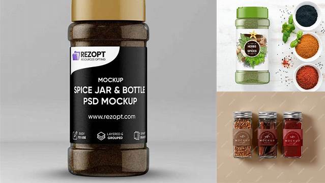 2644+ Spice Bottle Mockup Free PSD Download