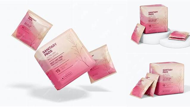 2753+ Sanitary Pads Packaging Mockup Free PSD