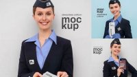 2773+ Flight Attendant Uniform Mockup Free Downloadable PSD