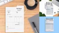 2805+ Receipt Book Mockup Free PSD