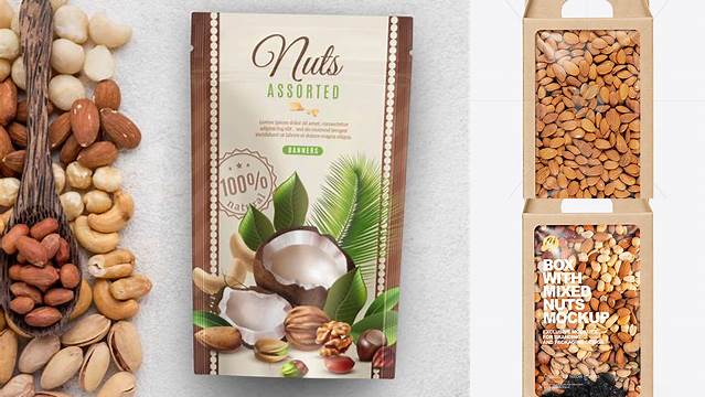 2835+ Nuts Packaging Mockup Free Photoshop Freebie