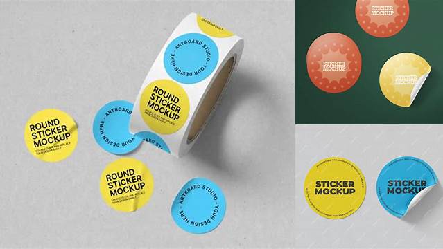 2850+ Round Sticker Mockup Best for Showcase