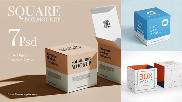 2864+ Square Box Mockup Free Versatile PSD Mockup File