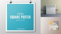 2874+ Square Poster Mockup Custom PSD Mockup Template