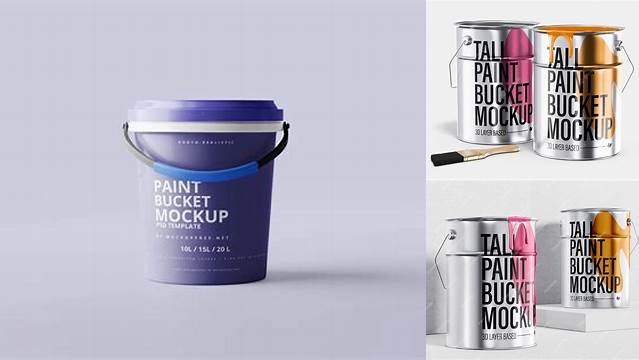 2880+ Paint Bucket Mockup Free PSD