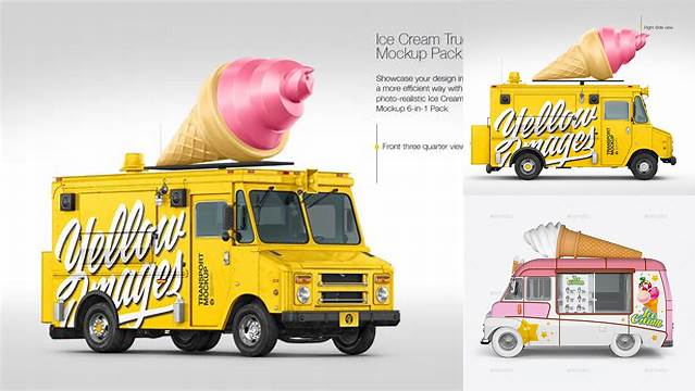 2881+ Ice Cream Car Mockup Include TIFF