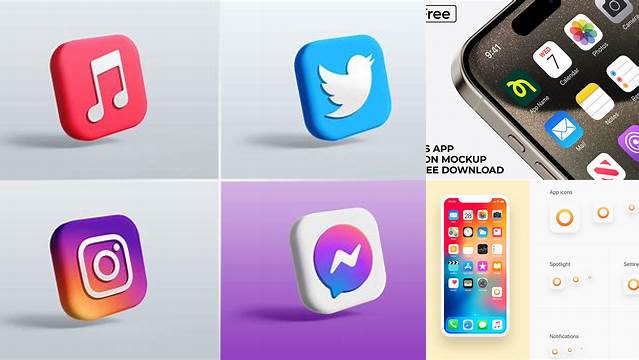 2884+ App Icon Mockup Free PSD for Free