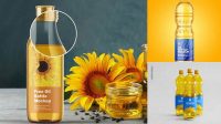 2890+ Sunflower Oil Bottle Mockup Hight Resolution