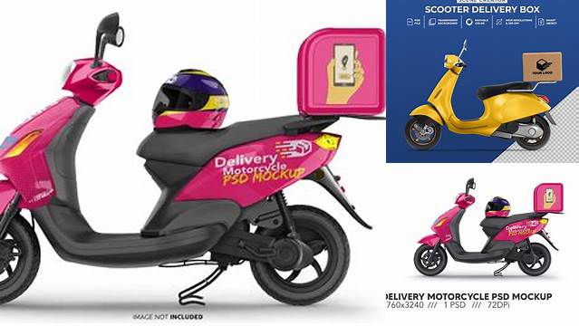 2903+ Delivery Motorcycle Mockup PSD Free Download