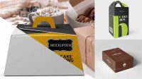 2906+ Cake Box Free Mockup Include TIFF