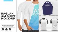 2921+ Mockup Raglan 3/4 Cdr Easy-to-Use PSD Template