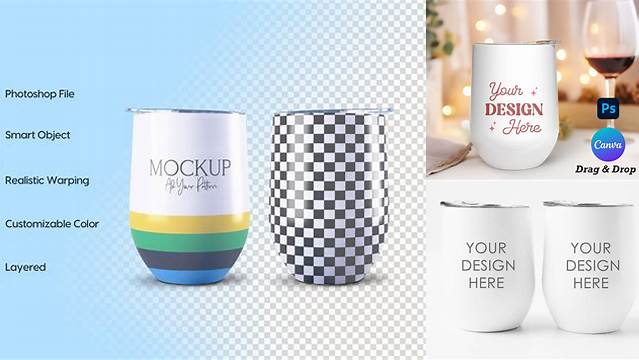 2937+ Wine Tumbler Mockup Free Best for Showcase