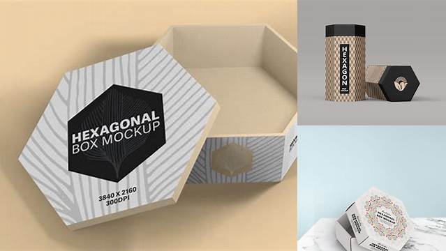 294+ Hexagon Packaging Mockup Hight Resolution