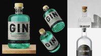 2958+ Gin Bottle Mockup For Free Download