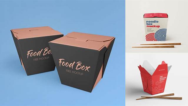 2971+ Noodle Box Mockup Free Graphic Mockup PSD