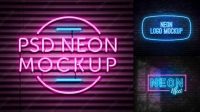 3007+ Neon Mockup Creative PSD Templates