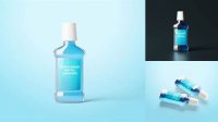 3010+ Mouthwash Bottle Mockup Free Free PSD