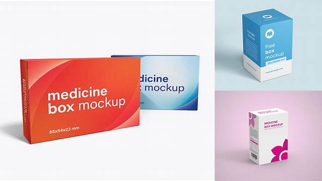 3019+ Medicine Box Mockup Psd Free Download Modern Design PSD