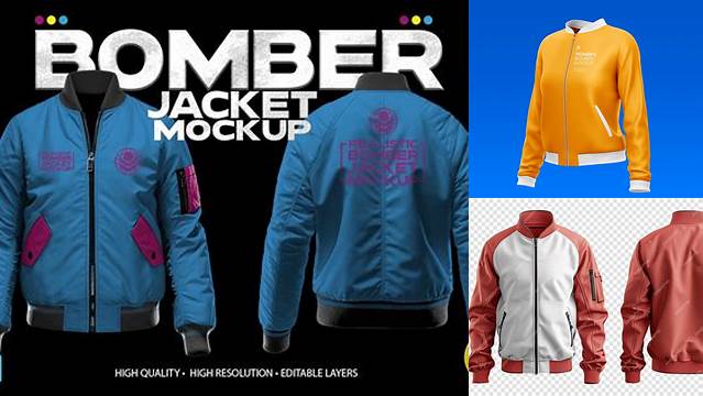 3023+ Mockup Bomber Stylish Free PSD