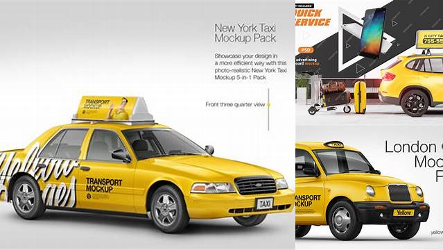 3026+ Taxi Mockup Free PSD File Download