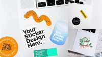 303+ Laptop Sticker Mockup Free Smart Layer PSD