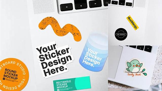 303+ Laptop Sticker Mockup Free Smart Layer PSD